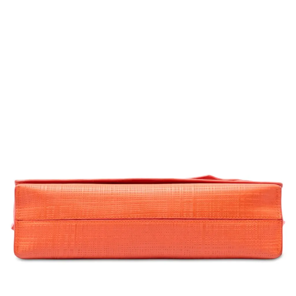 LOEWE Linen Embossed Calfskin Anagram Vega Crossbody Orange Leather Very good - Inside View