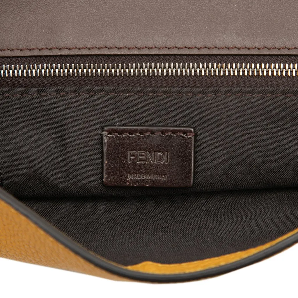Fendi Leather Selleria Flat Baguette Crossbody Yellow Leather Very good - Box View