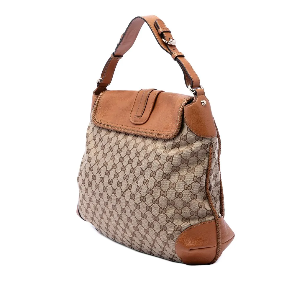 Gucci GG Canvas Marrakech Shoulder Bag Beige Canvas Very good - Back View