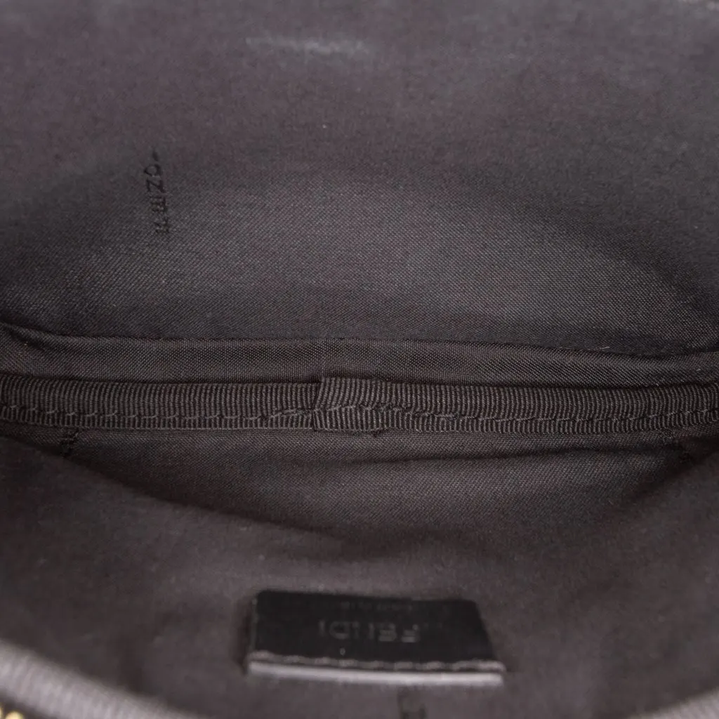Fendi Leather Easy 2 Baguette Crossbody Black Leather Very good - Model View