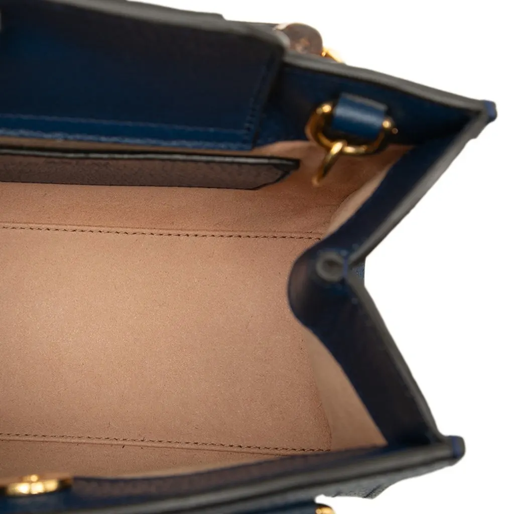 Gucci Small Calfskin Bamboo Diana Satchel Blue Leather Very good - Model View