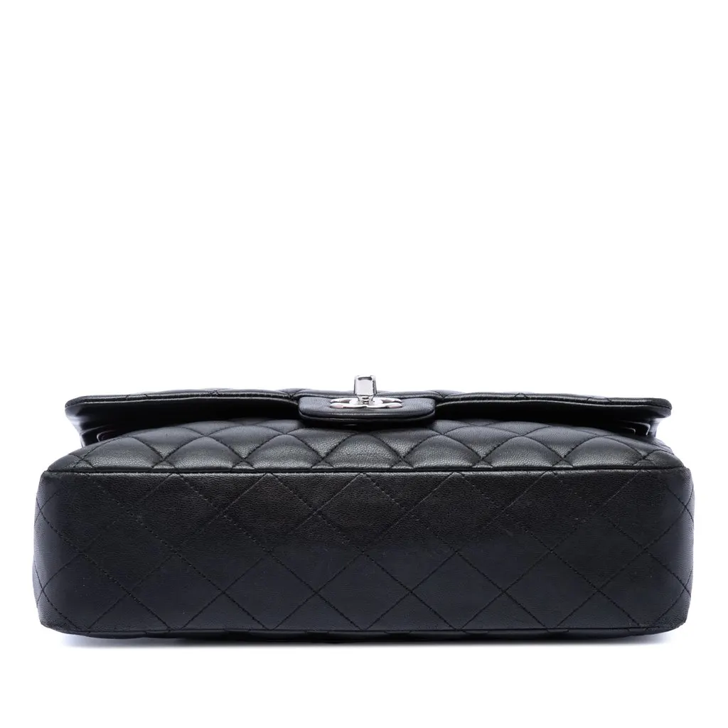 Chanel Medium Classic Lambskin Double Flap Black Leather Very good - Inside View