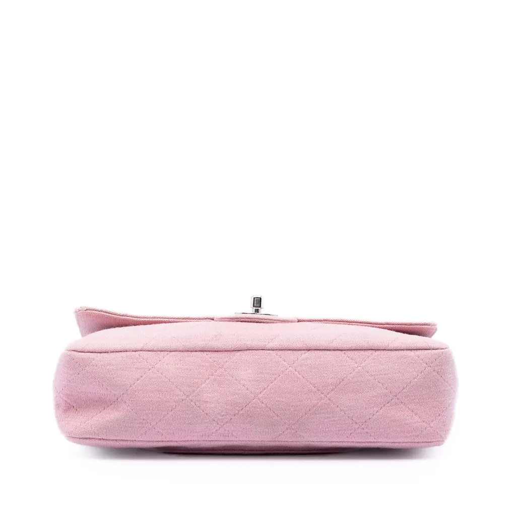 Chanel Medium Classic Jersey Single Flap Pink Very good - Inside View