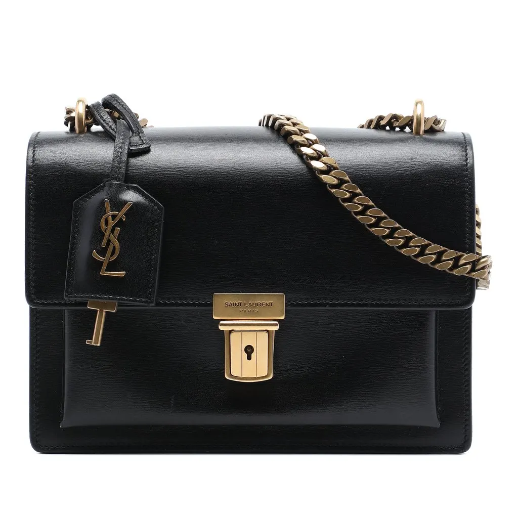 Saint Laurent Small Calfskin High School Crossbody Black Leather Very good - Front View