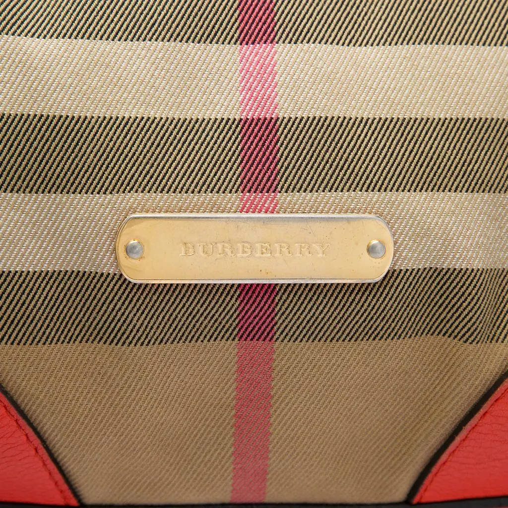 Burberry Small House Check Canvas Bridle Canterbury Tote Brown Very good - Box View