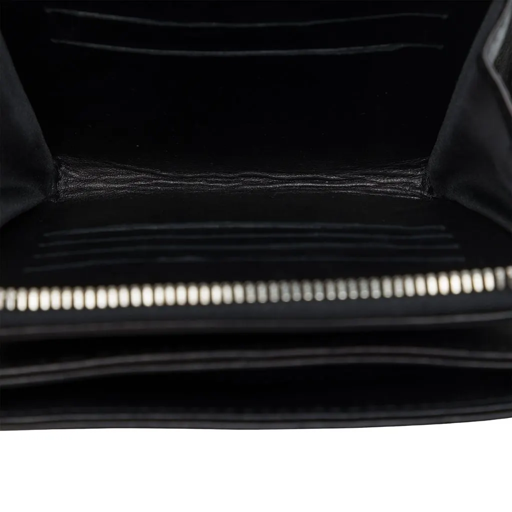 Chanel CC Quilted Lambskin Clams Wallet on Chain Black Leather Very good - Model View