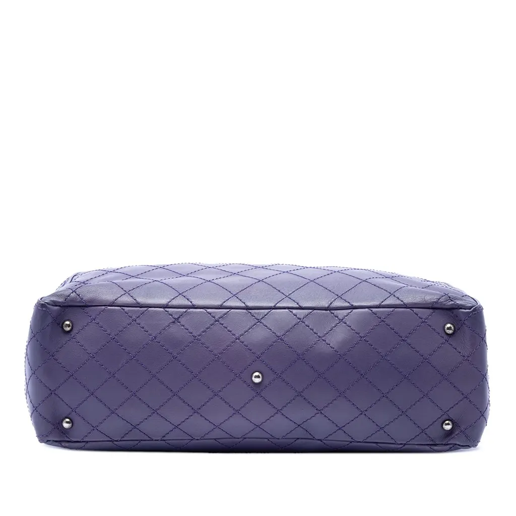 Chanel Large CC Quilted Calfskin Pocket Tote Purple Leather Very good - Inside View