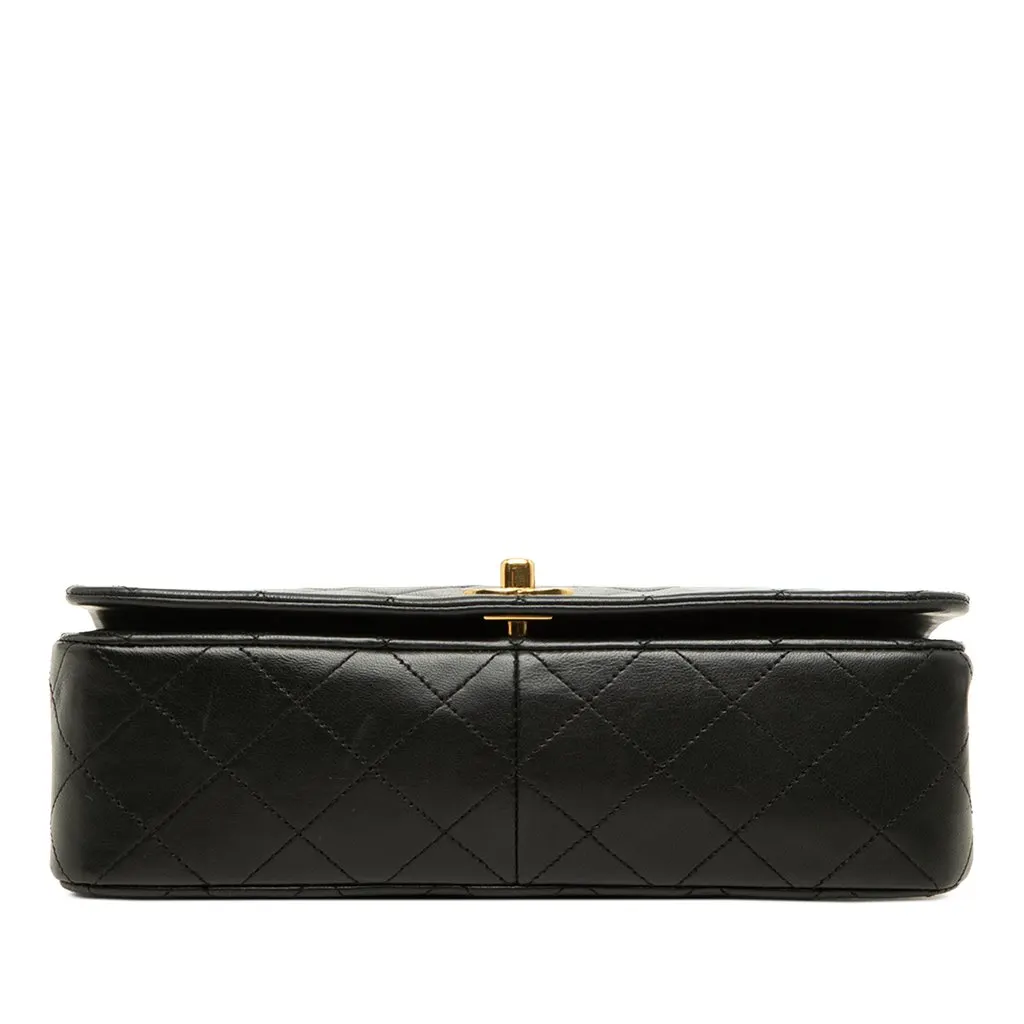 Chanel Small CC Quilted Lambskin Full Single Flap Black Leather Good - Inside View