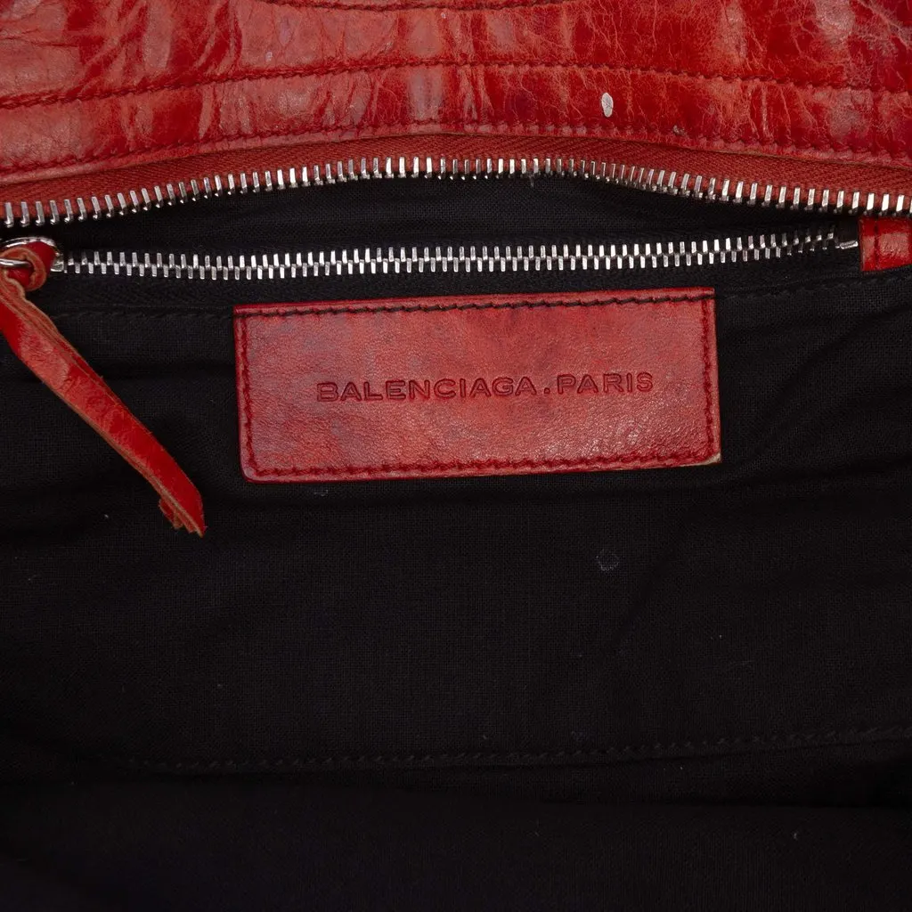 Balenciaga Canvas Floral Print and Leather Motocross Classic City Satchel White Good - Box View