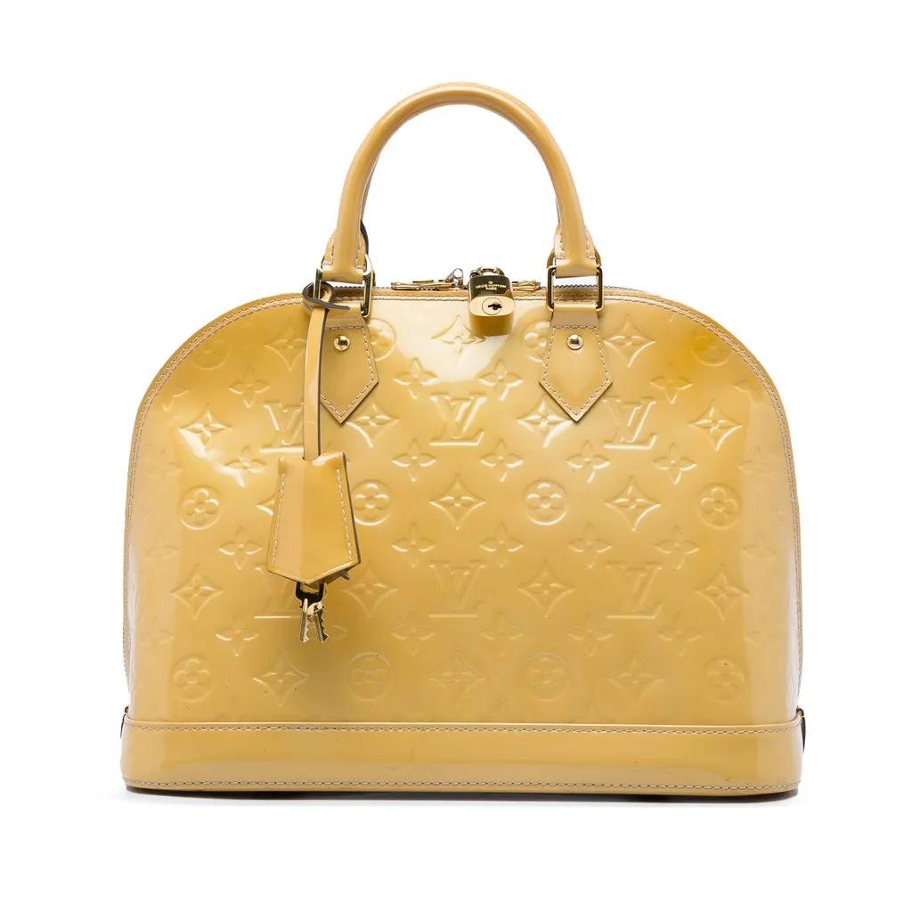 Louis Vuitton Monogram Vernis Alma PM Beige Leather Very good - Front View