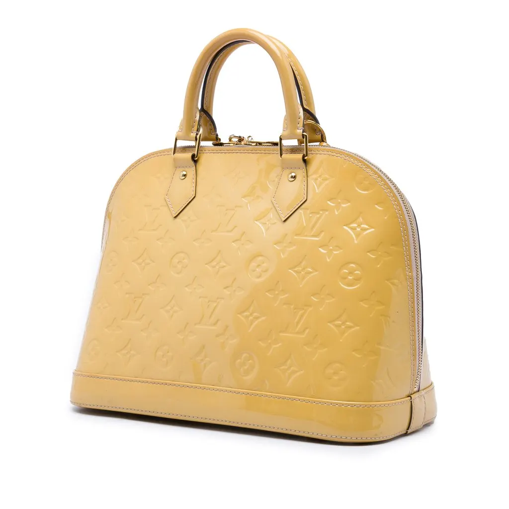 Louis Vuitton Monogram Vernis Alma PM Beige Leather Very good - Back View