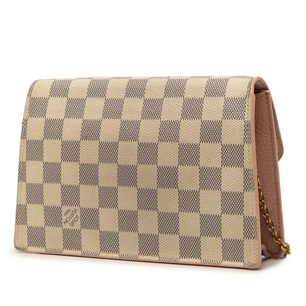 Louis Vuitton Damier Azur Croisette Wallet on Chain White Good - Back View