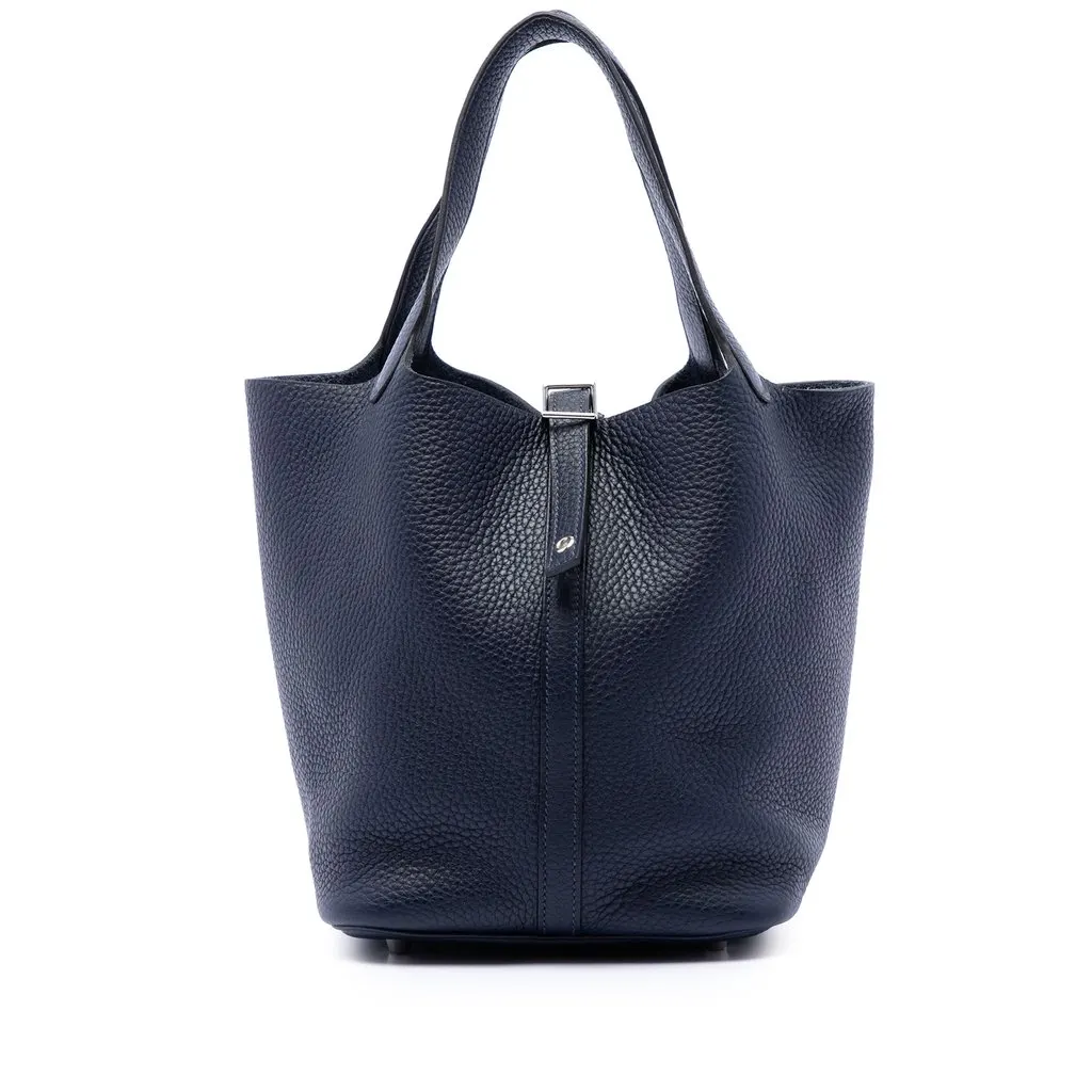 Hermès Clemence Picotin Lock 22 Blue Leather Very good - Front View