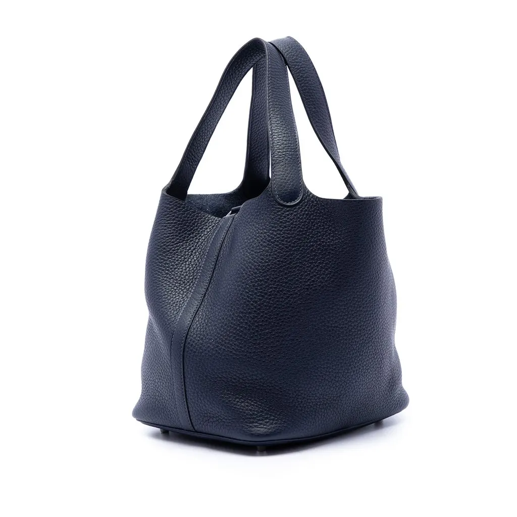 Hermès Clemence Picotin Lock 22 Blue Leather Very good - Back View