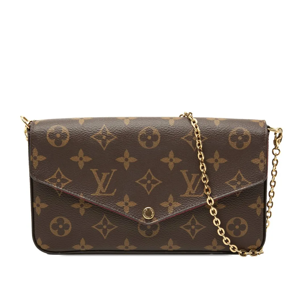 Louis Vuitton Monogram Pochette Felicie Brown Good - Front View