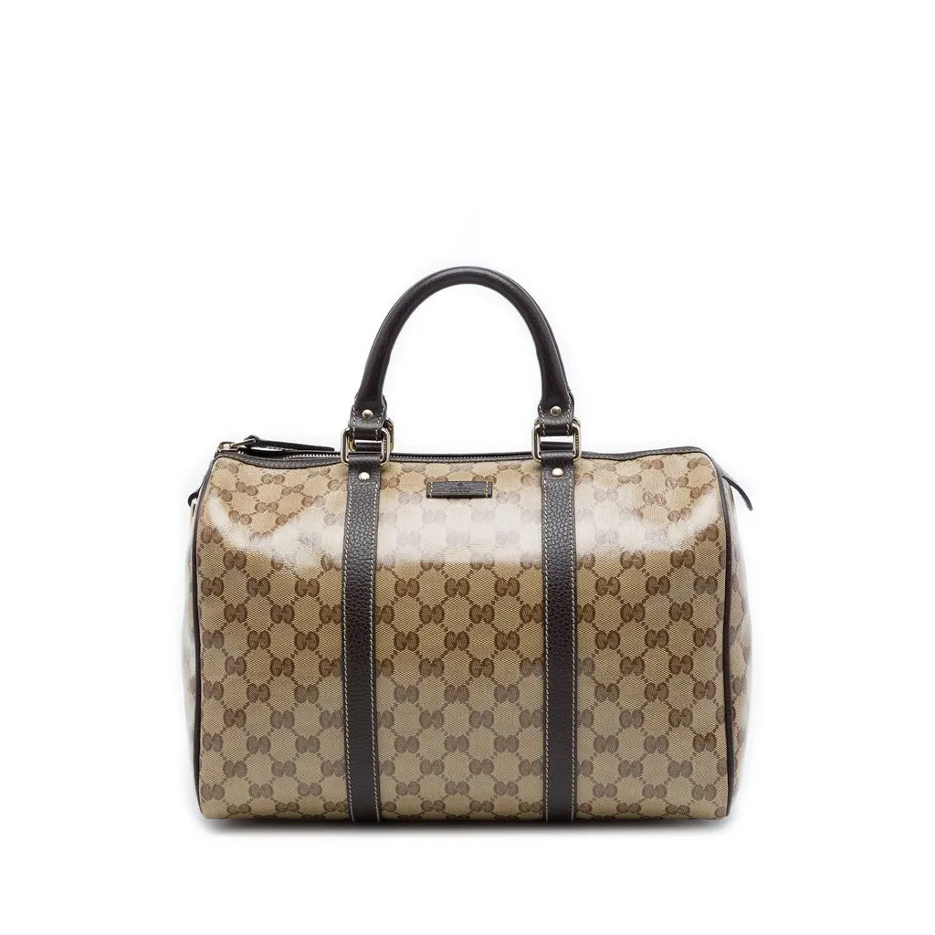 Gucci Medium GG Crystal Joy Boston Bag Beige Very good - Front View