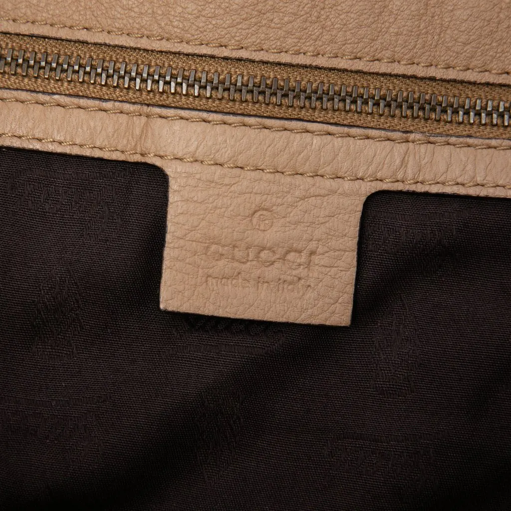 Gucci Large Pebbled Calfskin Jungle Satchel Beige Leather Very good - Box View