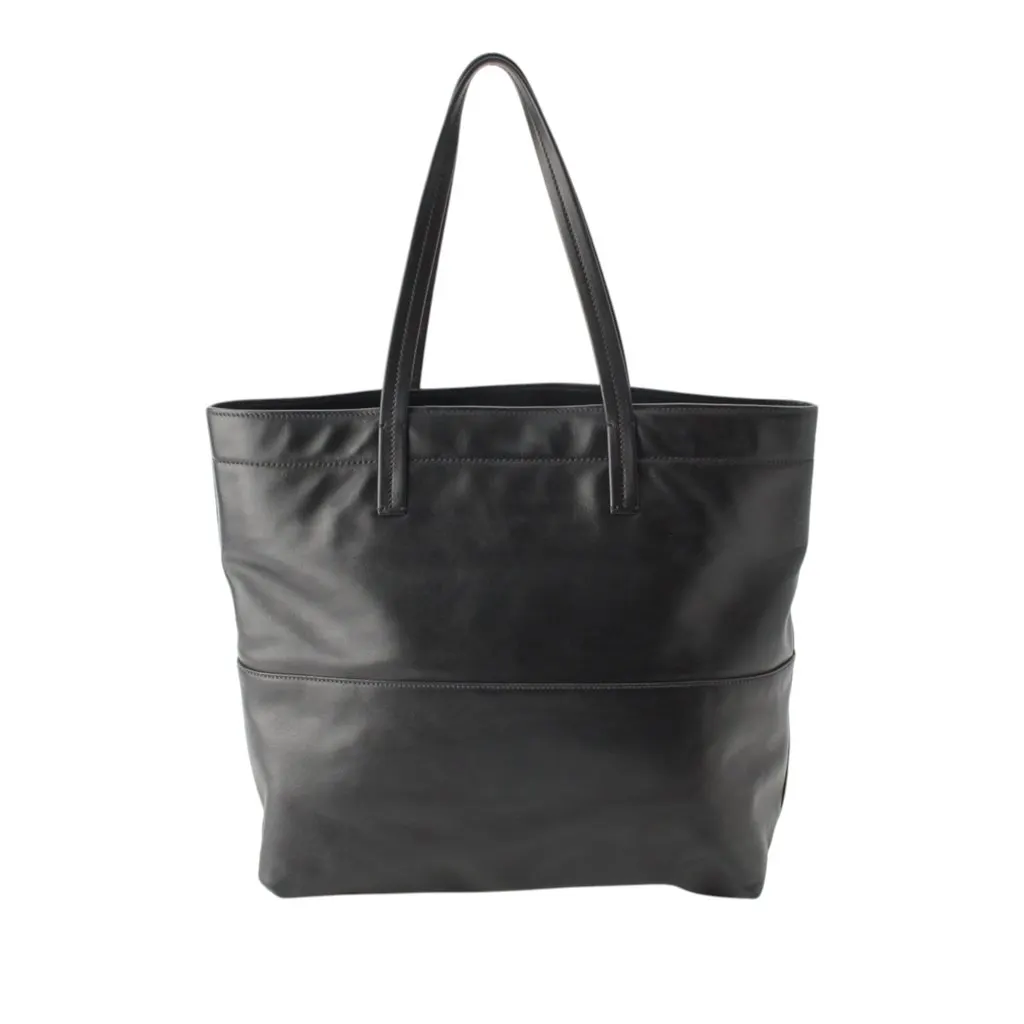 Miu Miu Vitello Soft Calf Shopping Tote Black Leather Very good - Back View