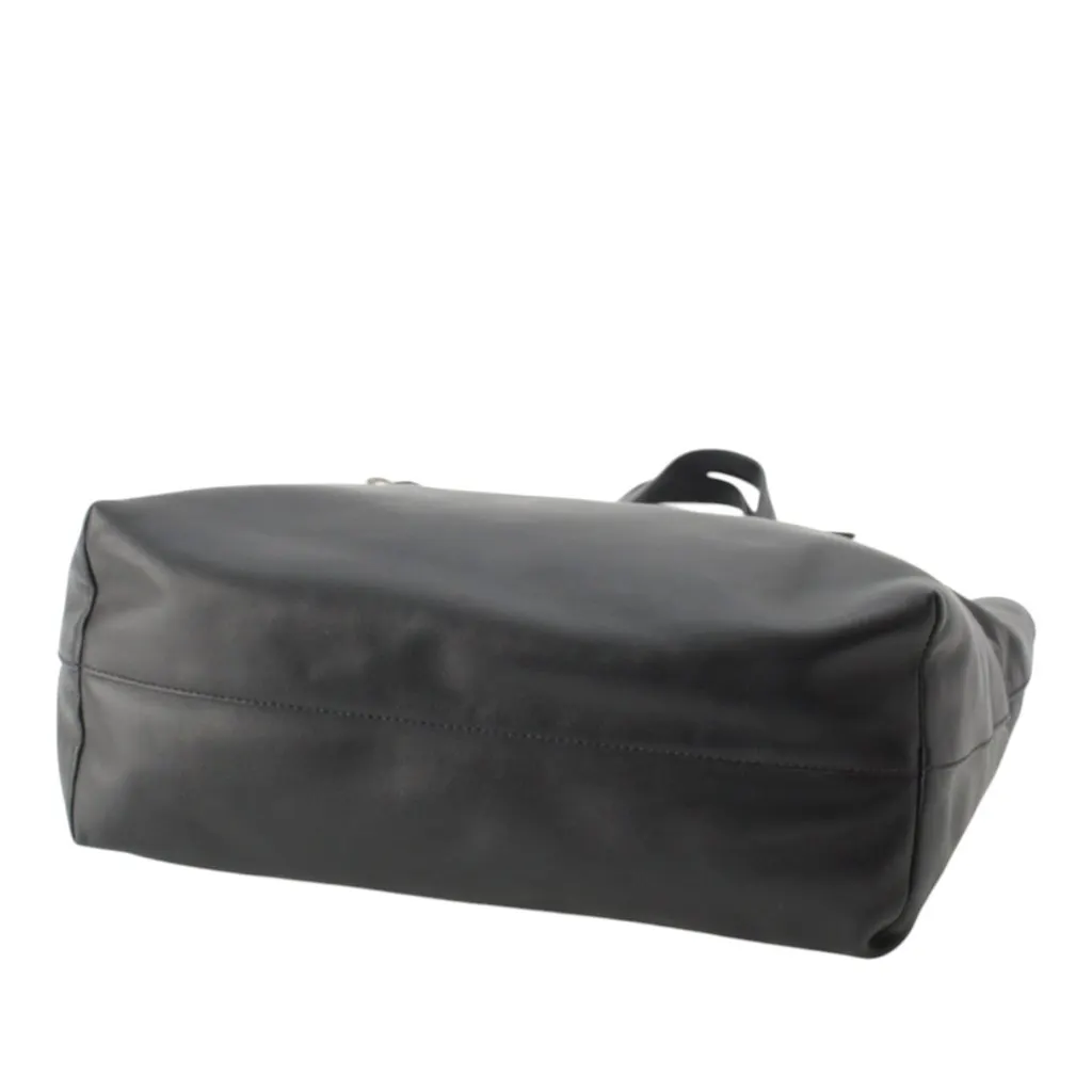 Miu Miu Vitello Soft Calf Shopping Tote Black Leather Very good - Box View