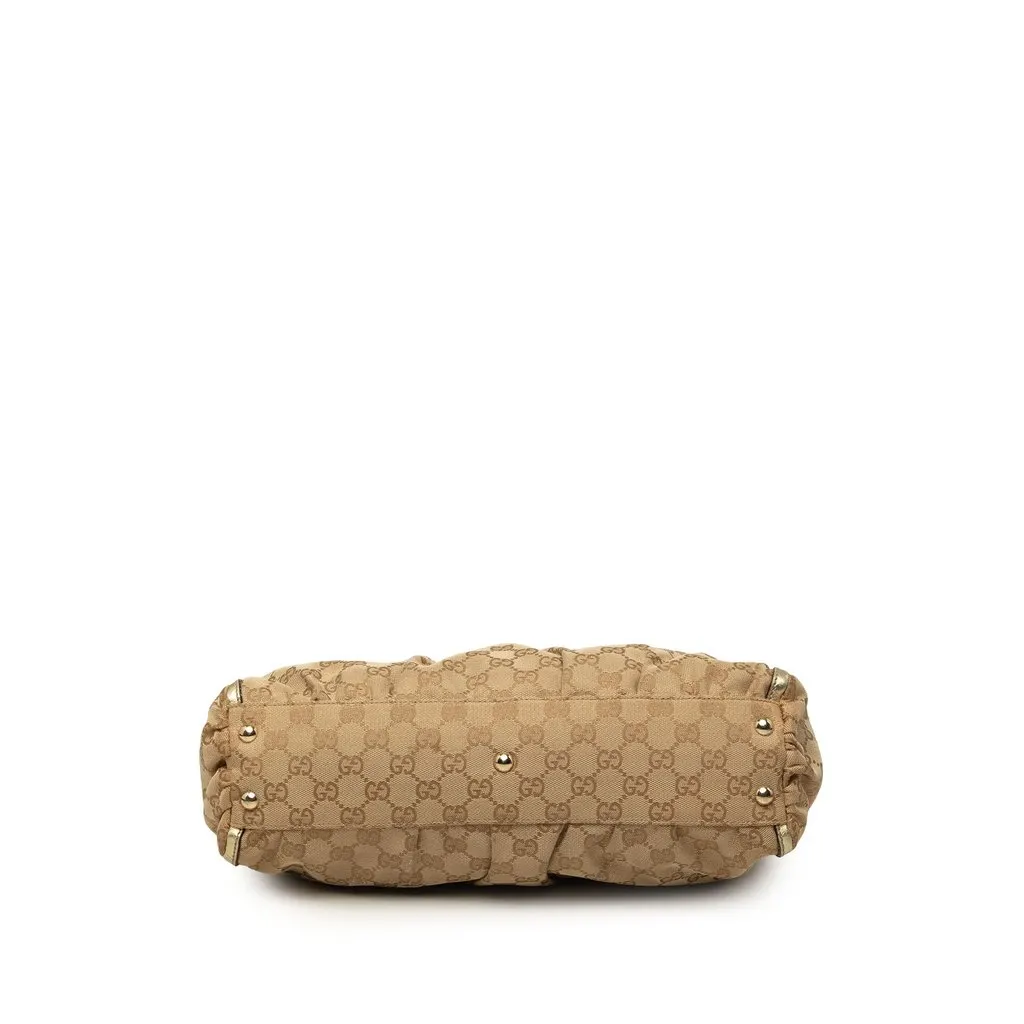 Gucci GG Canvas Abbey D Ring Tote Beige Canvas Good - Inside View