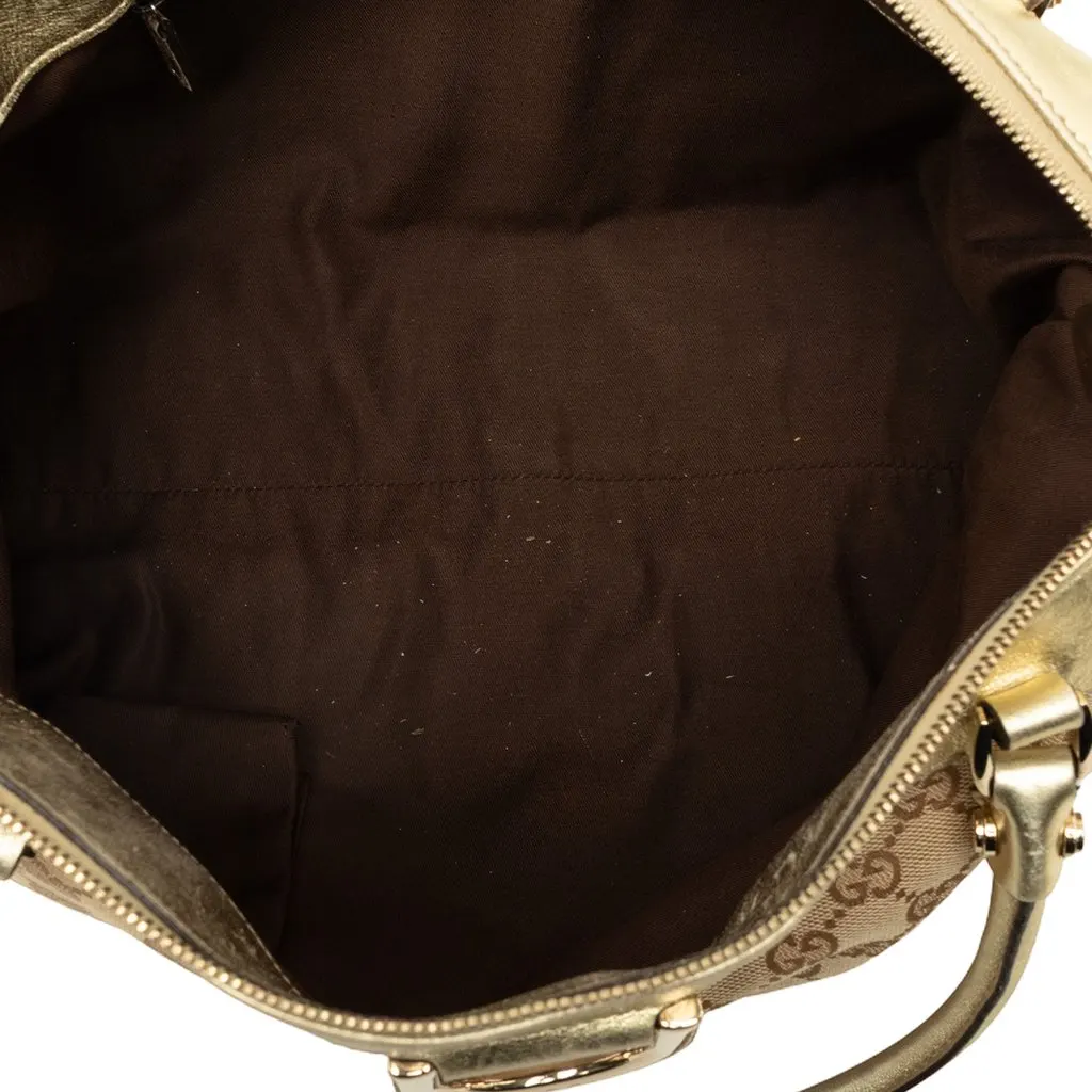 Gucci GG Canvas Abbey D Ring Tote Beige Canvas Good - Model View