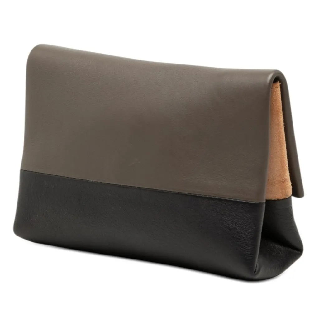 Celine Bicolor Leather All Soft Pouch Brown Leather Very good - Back View