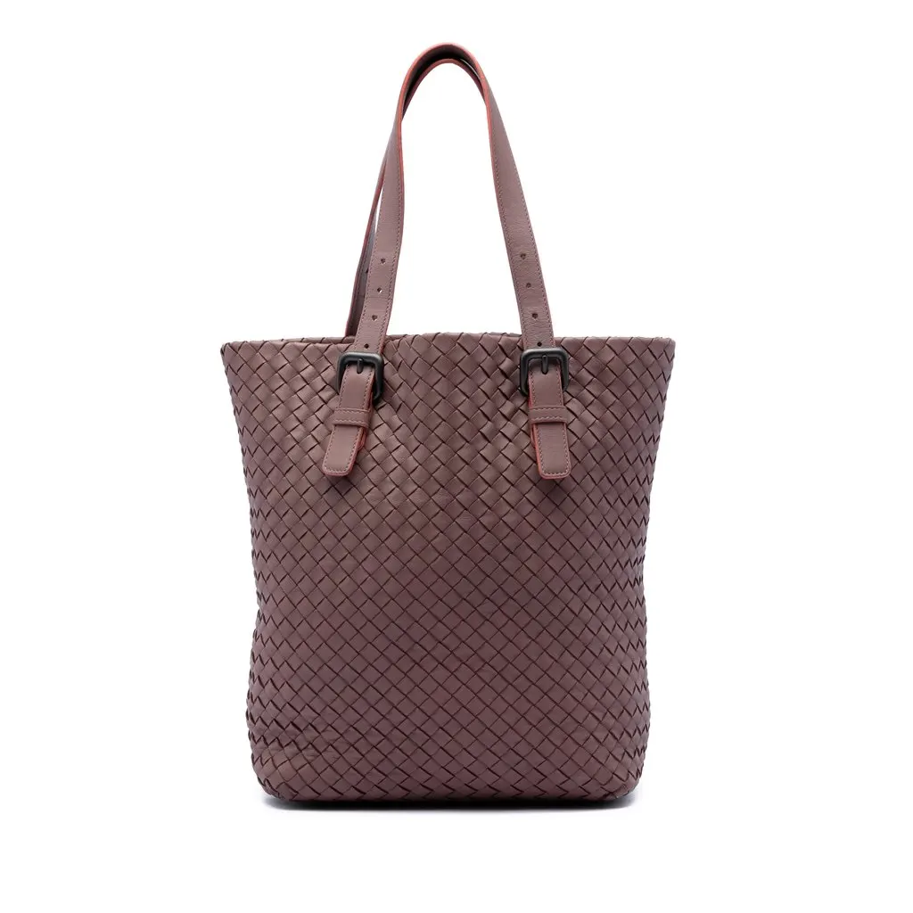 Bottega Veneta Nappa Intrecciato Tote Pink Leather Very good - Front View