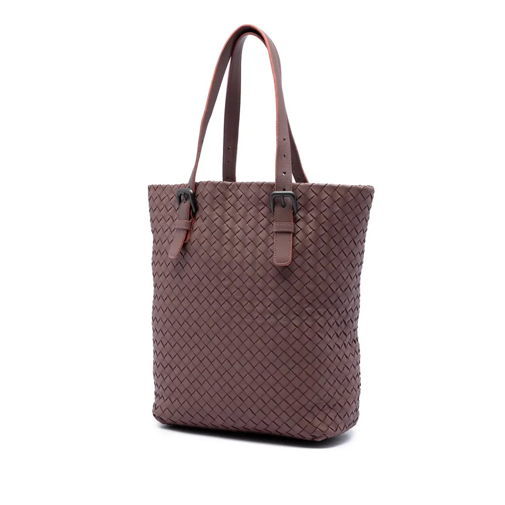 Bottega Veneta Nappa Intrecciato Tote Pink Leather Very good - Back View