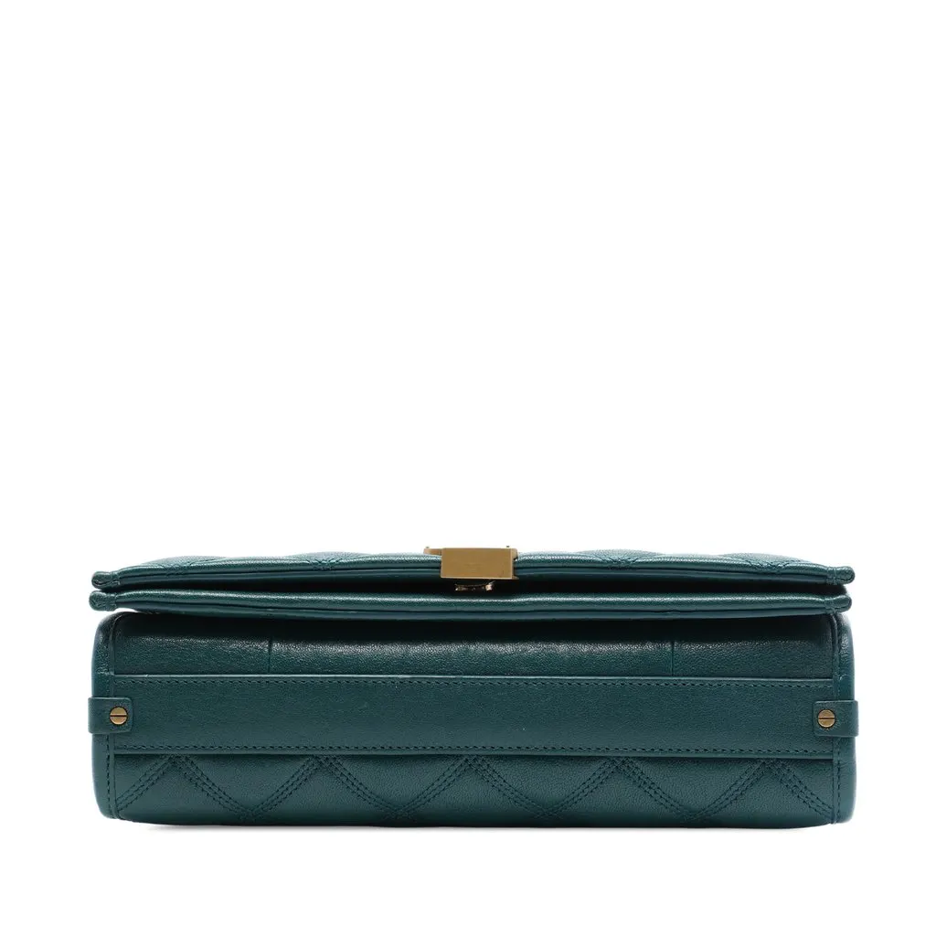 Saint Laurent Mini Quilted Lambskin Becky Chain Shoulder Bag Green Leather Very good - Inside View