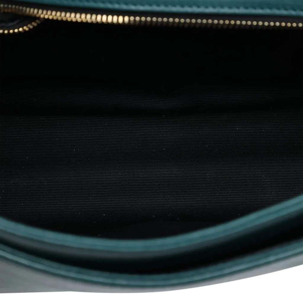 Saint Laurent Mini Quilted Lambskin Becky Chain Shoulder Bag Green Leather Very good - Model View