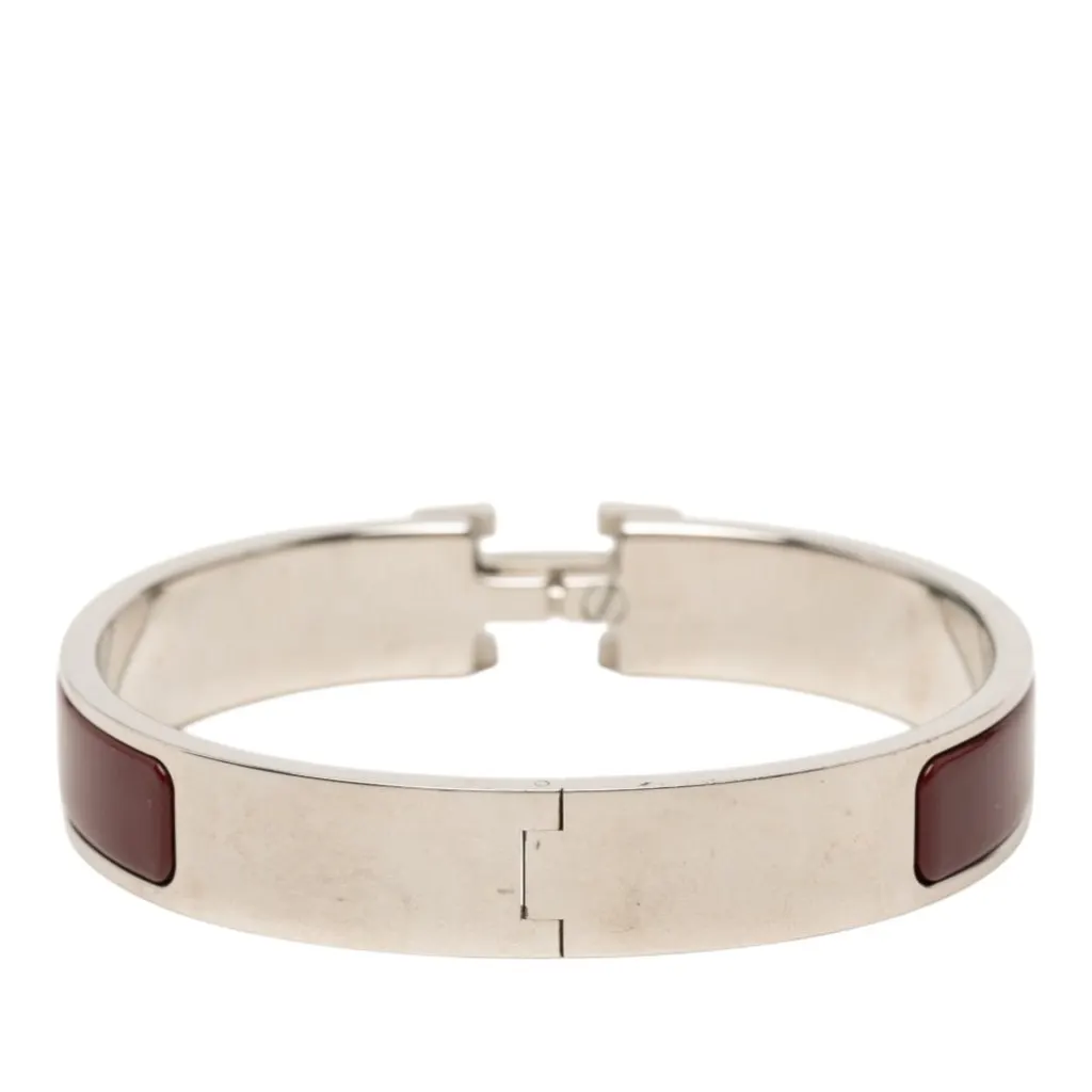 Hermès Narrow Enamel Clic H Bracelet PM Red Very good - Inside View
