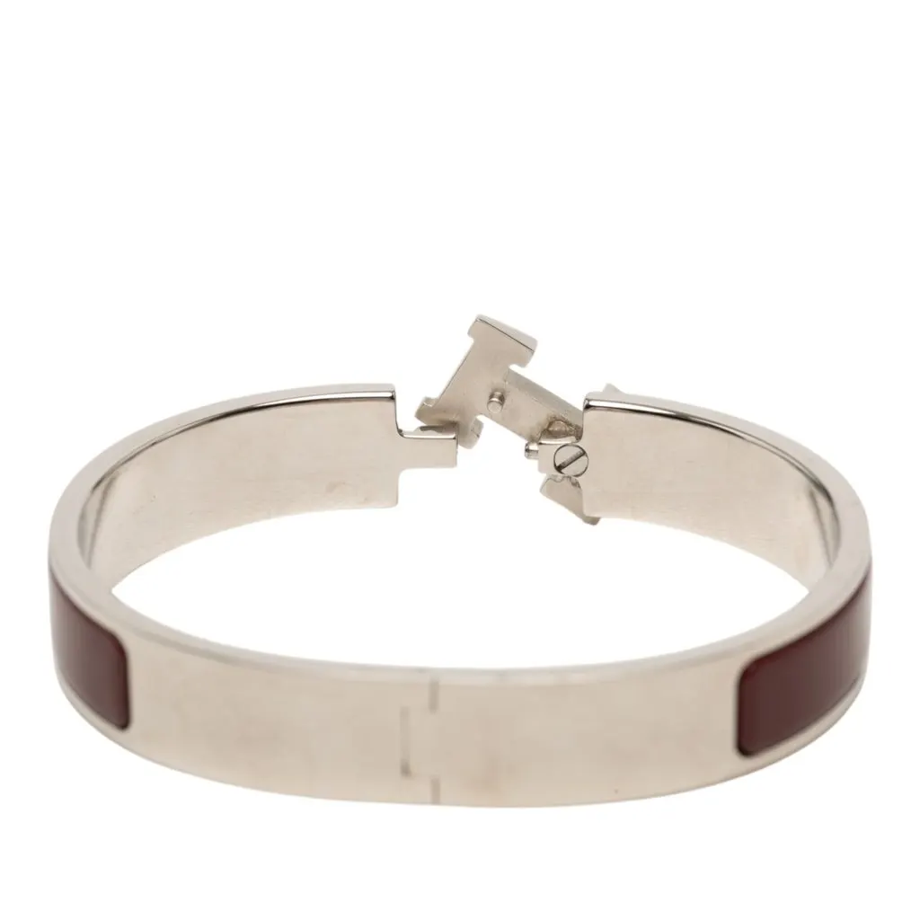 Hermès Narrow Enamel Clic H Bracelet PM Red Very good - Box View
