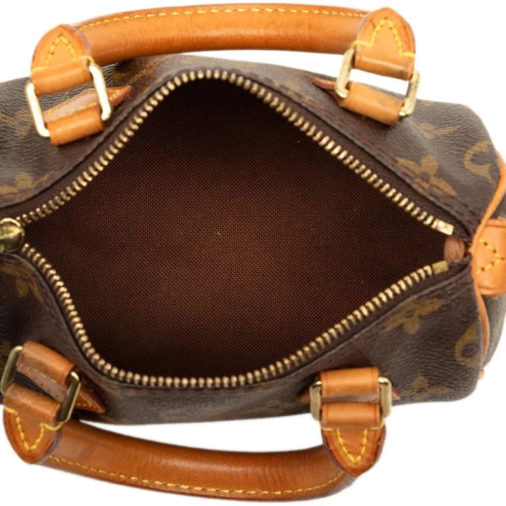 Louis Vuitton Monogram Nano Speedy Dating Brown Canvas Very good - Model View