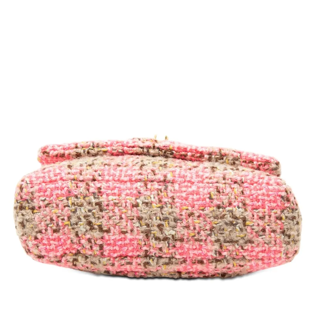 Chanel Small Quilted Wool Tweed Elegant Chain Flap Pink Very good - Inside View