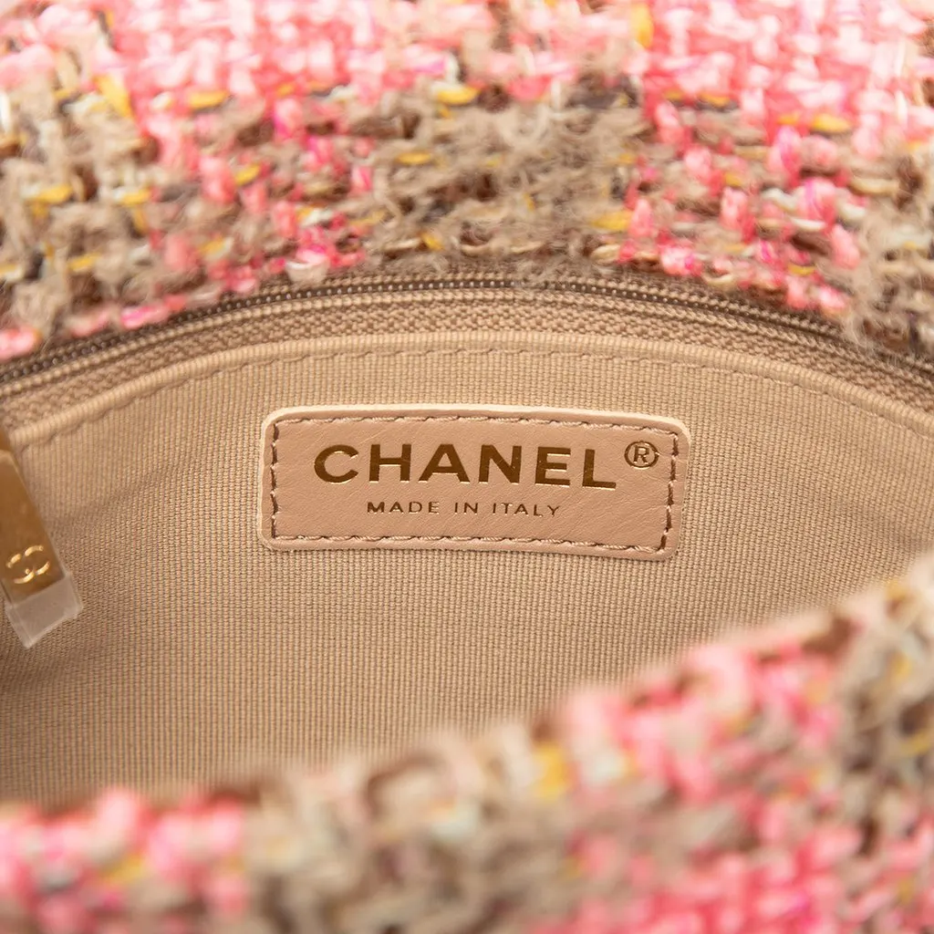 Chanel Small Quilted Wool Tweed Elegant Chain Flap Pink Very good - Box View
