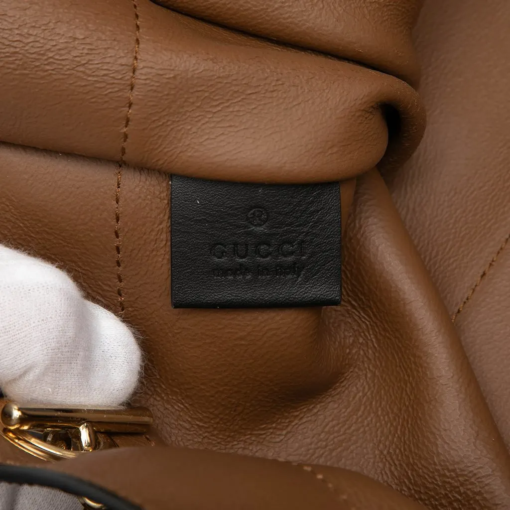 Gucci Large Suede Web Rajah Tote Brown Suede Good - Box View