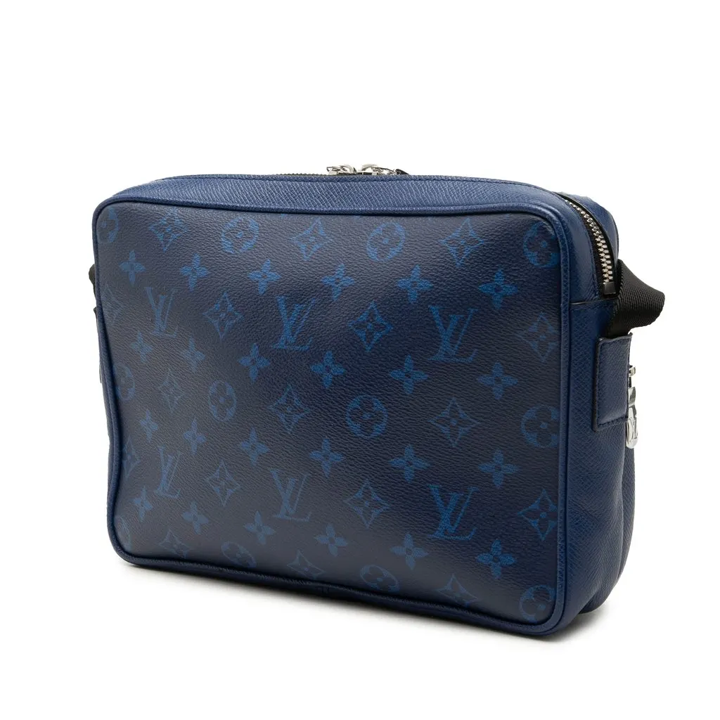Louis Vuitton Monogram Taigarama Outdoor Messenger Blue Leather Very good - Back View