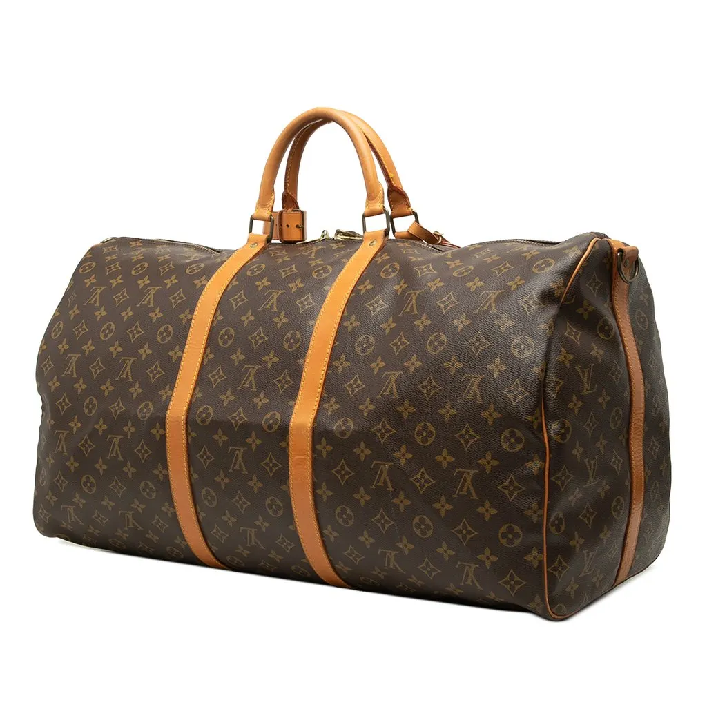 Louis Vuitton Monogram Keepall Bandouliere 60 Brown Good - Back View