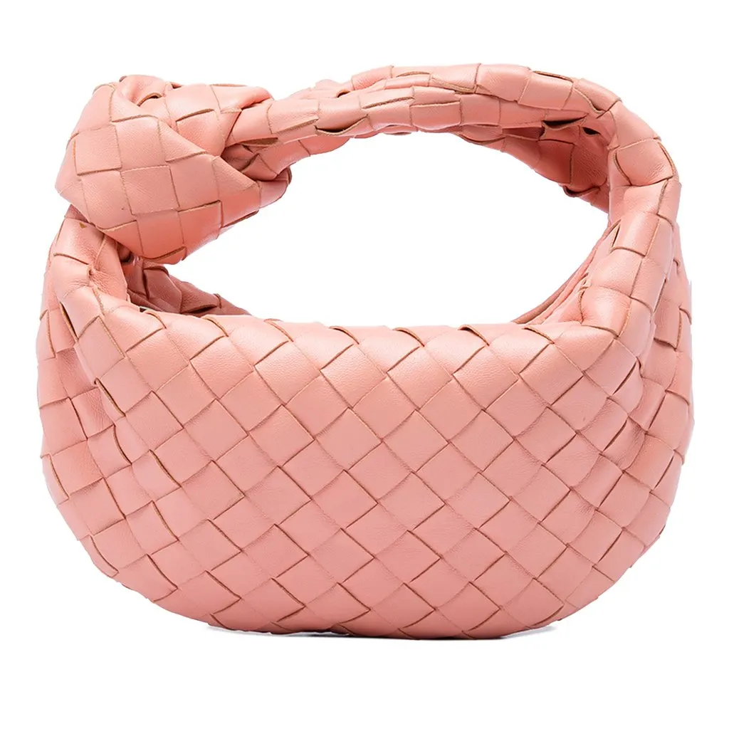 Bottega Veneta Mini Nappa Intrecciato Jodie Pink Leather Very good - Front View