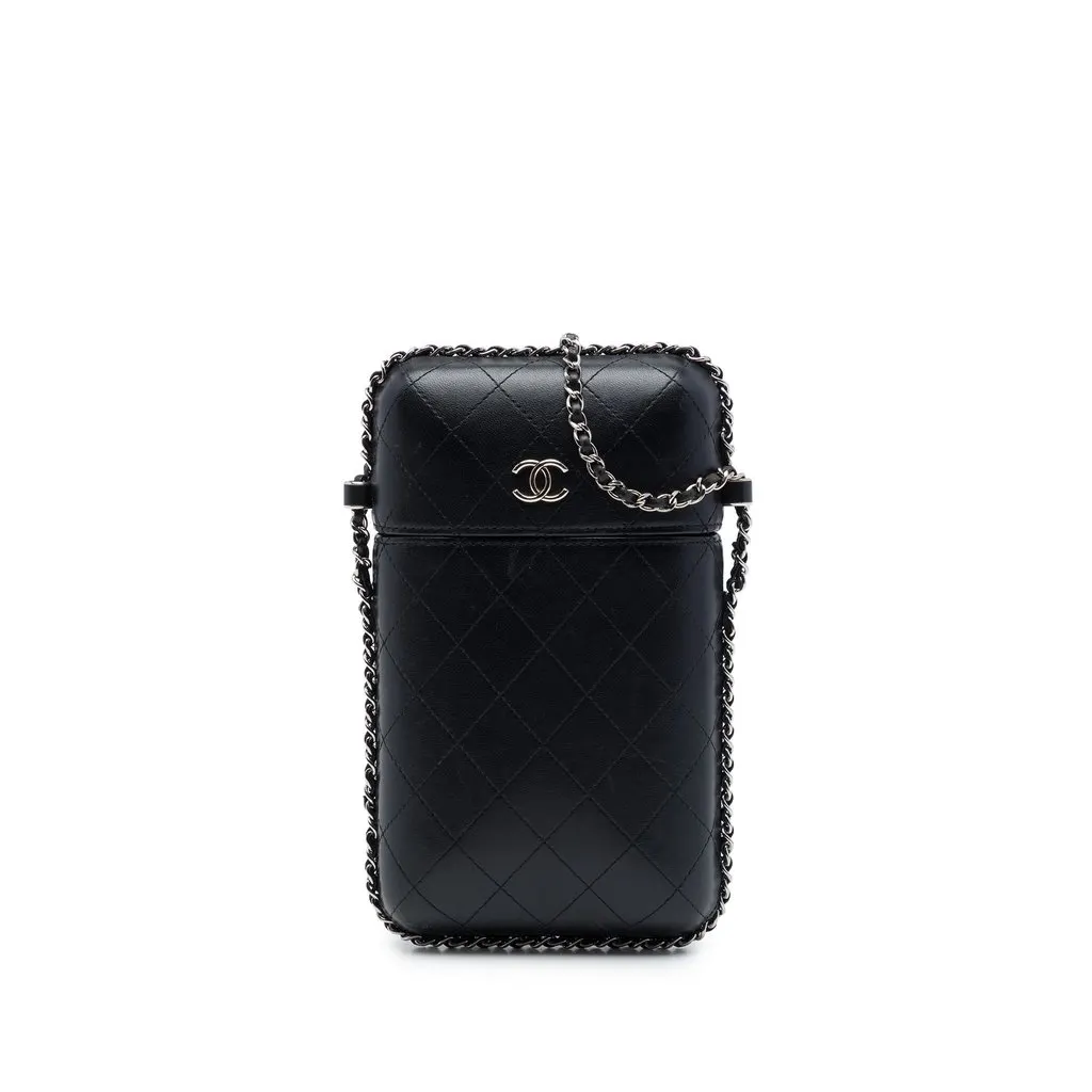 Chanel CC Quilted Lambskin Chain Around Phone Holder