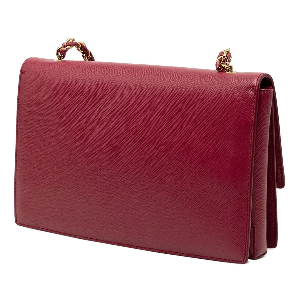 Salvatore Ferragamo Medium Leather Vara Ginny Crossbody Red Leather Very good - Back View