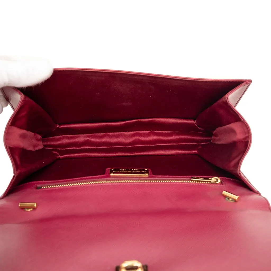 Salvatore Ferragamo Medium Leather Vara Ginny Crossbody Red Leather Very good - Model View