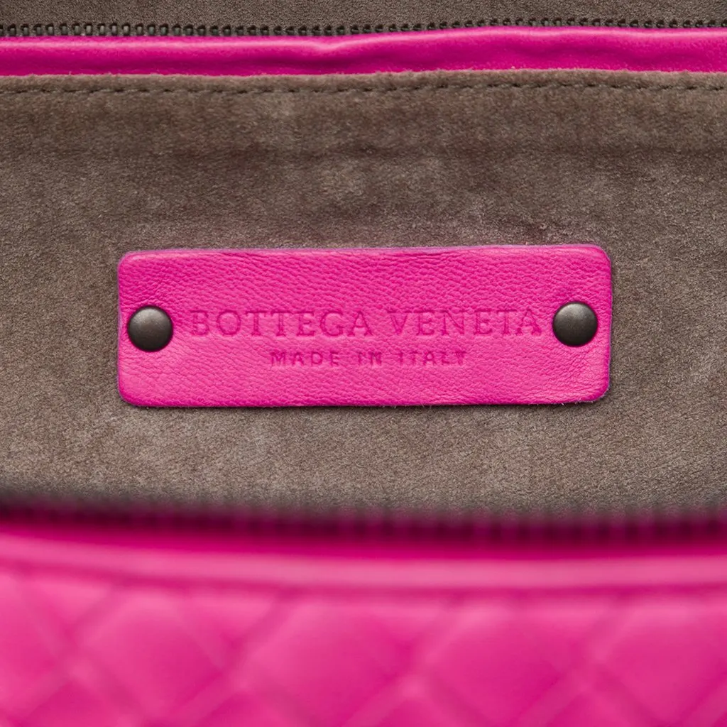Bottega Veneta Medium Nappa Intrecciato Convertible Tote Pink Leather Very good - Box View