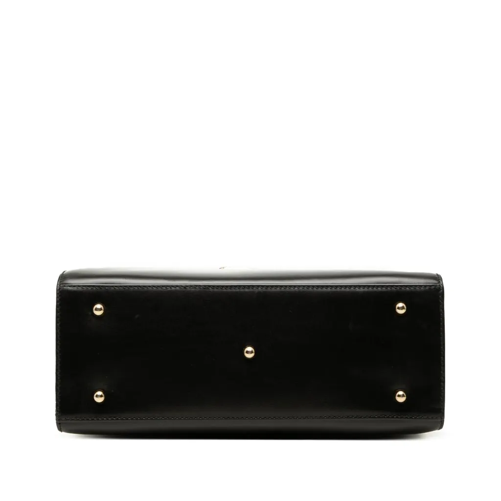 Gucci Calfskin Lady Lock Satchel Black Leather Good - Inside View
