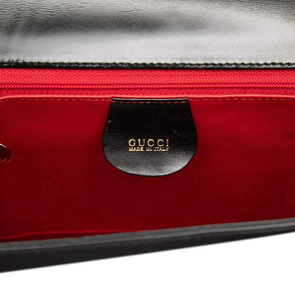 Gucci Calfskin Lady Lock Satchel Black Leather Good - Box View
