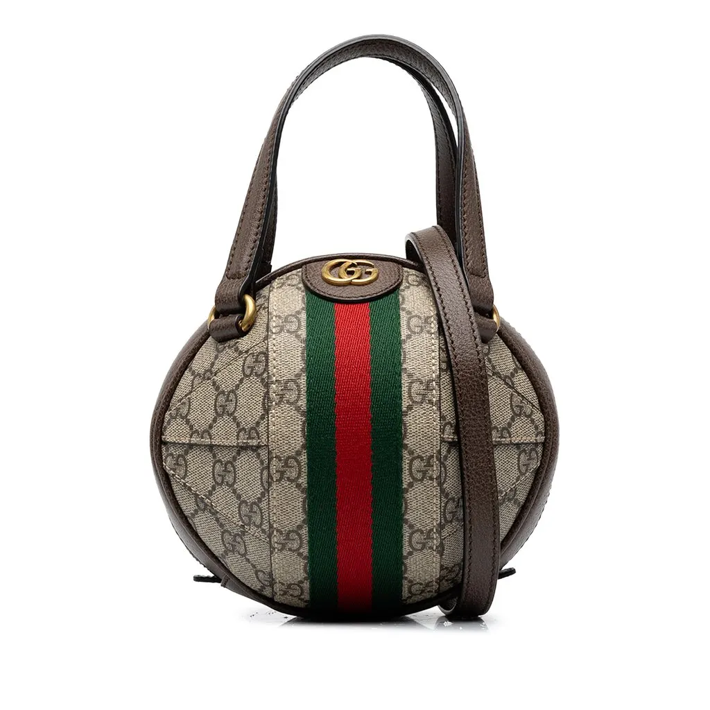 Gucci Mini GG Supreme Ophidia Basketball Bag Beige Canvas Very good - Front View
