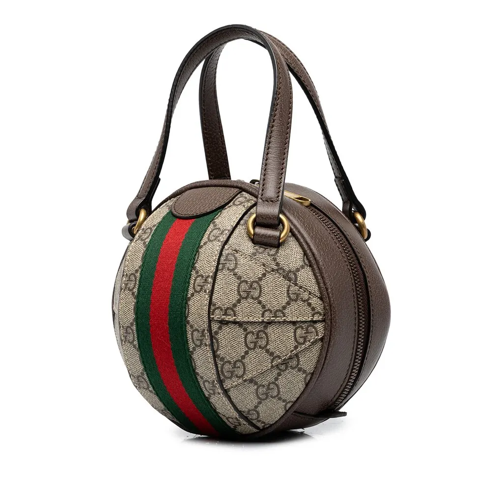 Gucci Mini GG Supreme Ophidia Basketball Bag Beige Canvas Very good - Back View