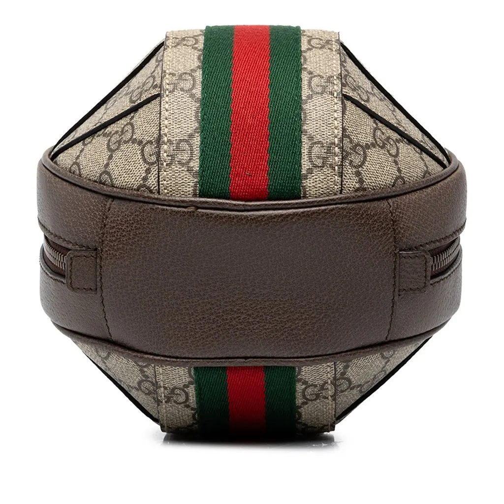 Gucci Mini GG Supreme Ophidia Basketball Bag Beige Canvas Very good - Inside View