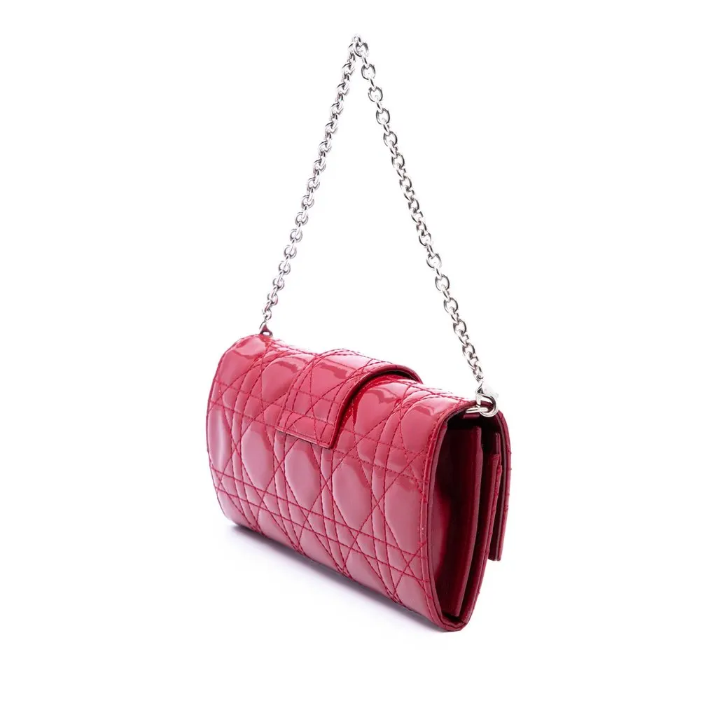 Dior Patent Cannage Miss Dior Wallet on Chain Red Leather Very good - Back View