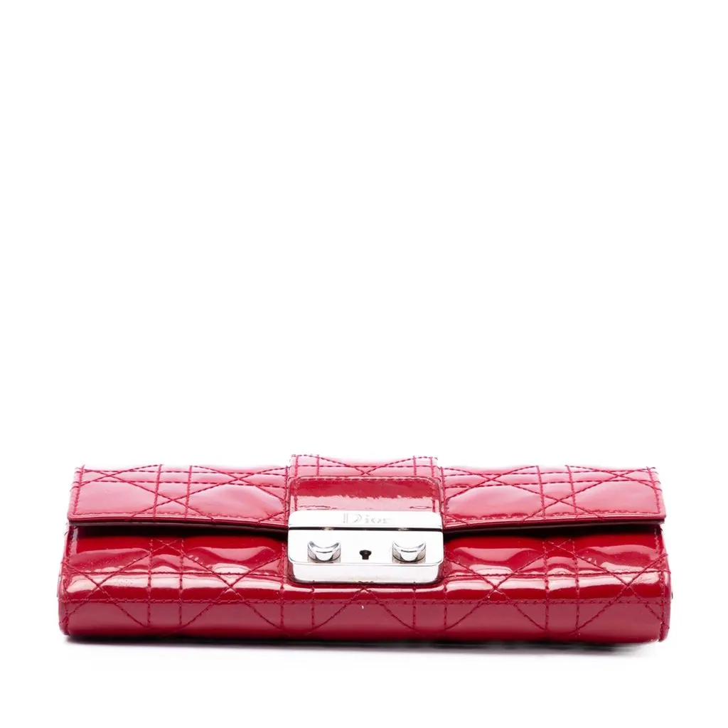 Dior Patent Cannage Miss Dior Wallet on Chain Red Leather Very good - Inside View